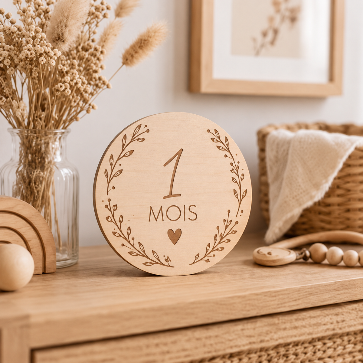 Cartes Étapes Bébé en Bois Personnalisées
