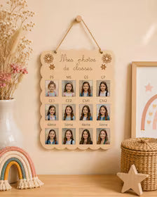 Tableau Photos de Classes Personnalisé en Bois