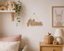 Prénom en Bois Personnalisé – Décoration Murale Chambre Bébé – Plaque Prénom en Bois – Décoration Bohème – Cadeau de Naissance