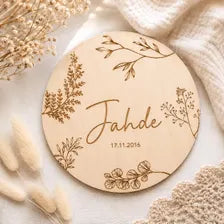 Plaque de Naissance Personnalisée en Bois – Prénom & Date de Naissance – Décoration Chambre Bébé – Cadeau de Naissance