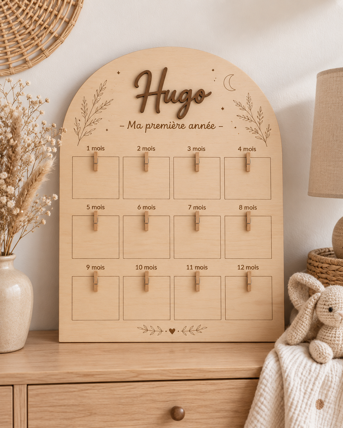 Tableau Photo Bébé Personnalisé – Ma Première Année