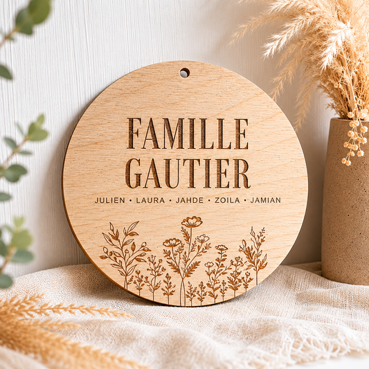 Plaque Famille Personnalisée en Bois