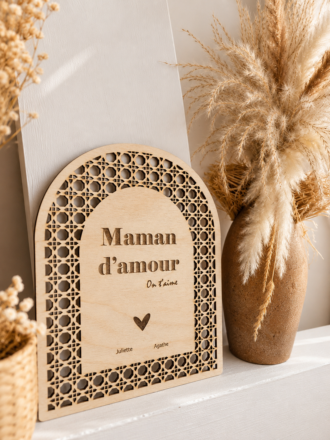 Cadre Cannage Maman d'Amour personnalisé