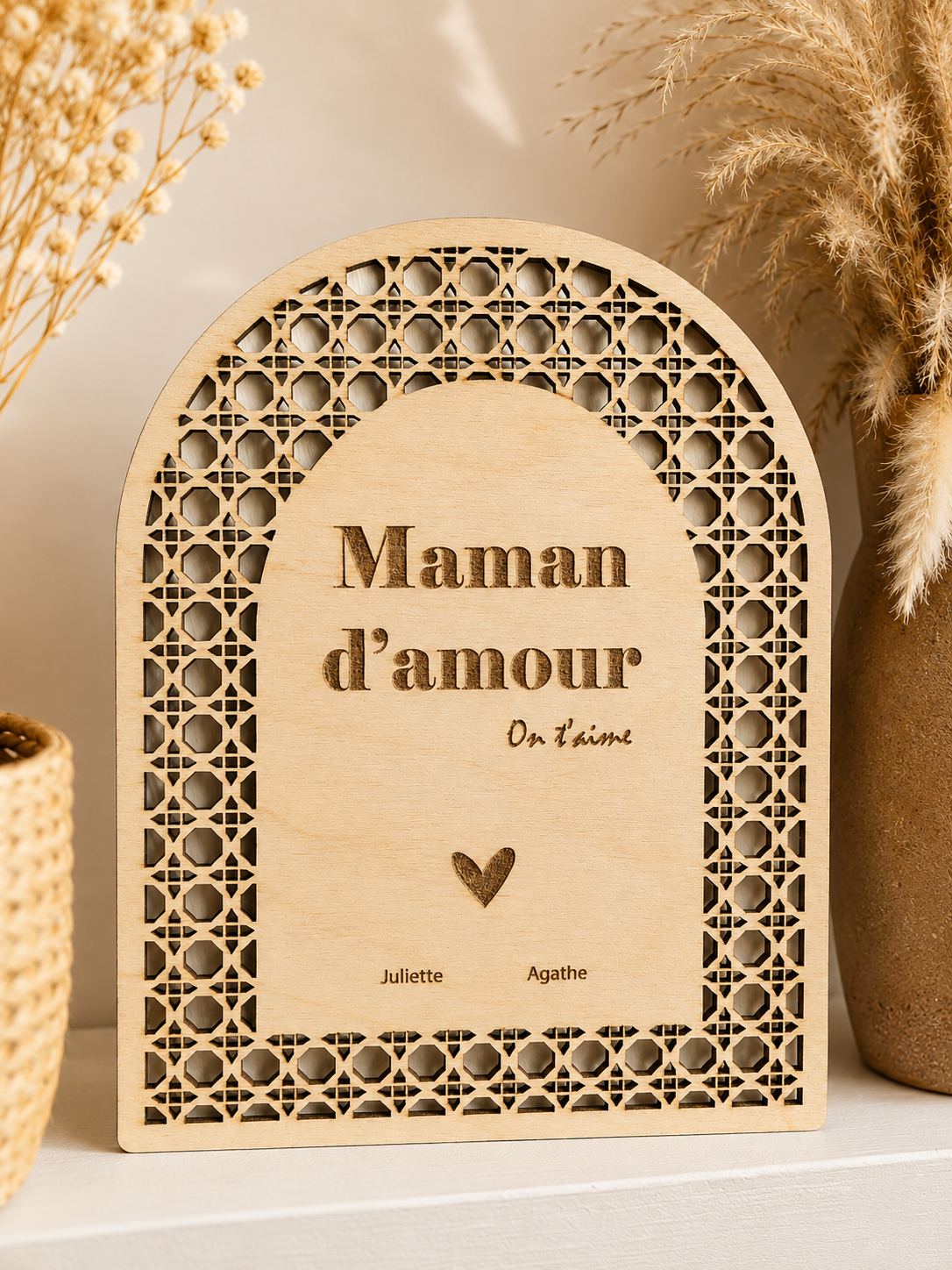 Cadre Cannage Maman d'Amour personnalisé