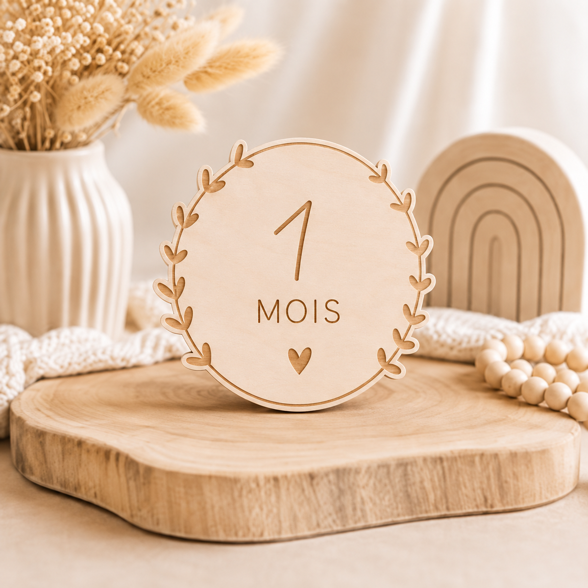 Cartes Étapes Bébé en Bois Personnalisées