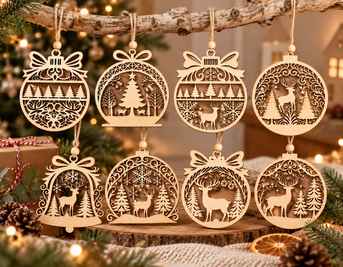 Décoration de Noël en bois – 8 modèles au choix