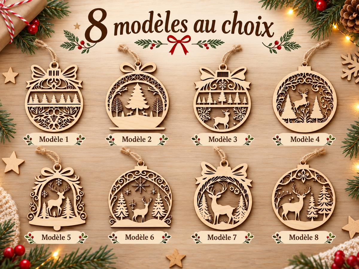Décoration de Noël en bois – 8 modèles au choix