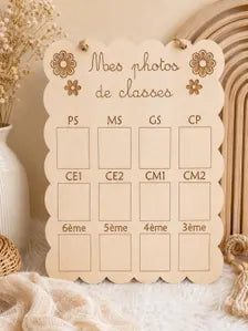 Tableau Photos de Classes Personnalisé en Bois