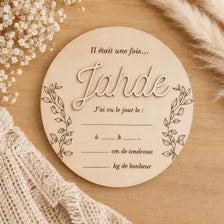 Plaque de Naissance Personnalisée en Bois