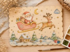 Plaque de Noël en bois à peindre