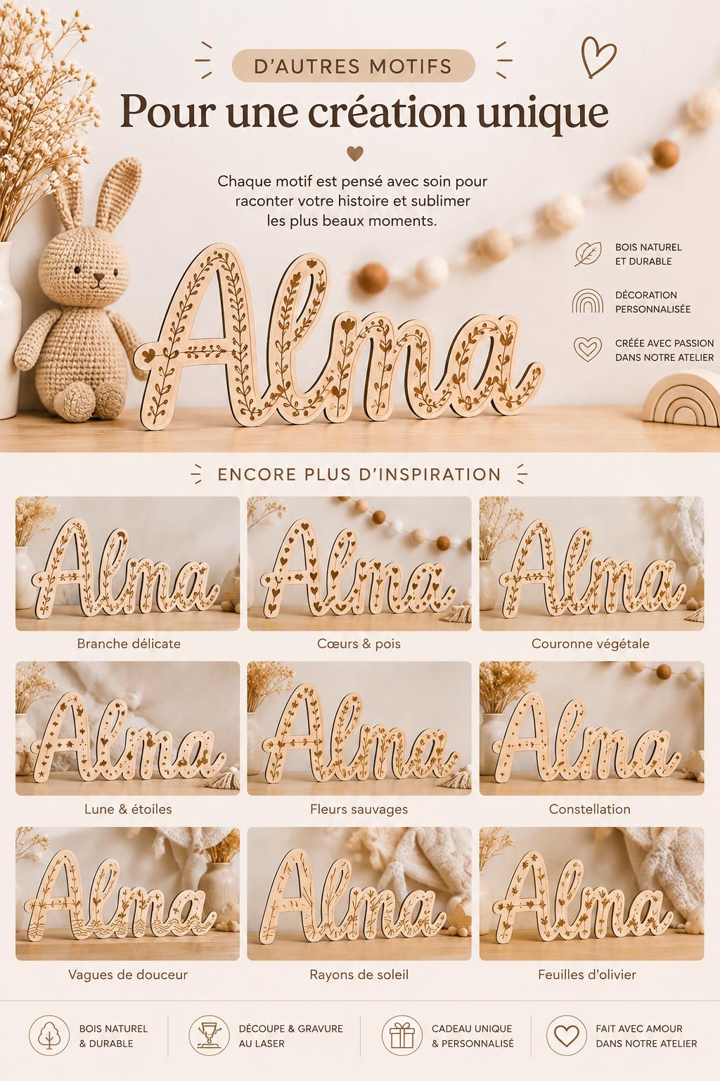 Prénom en Bois Personnalisé