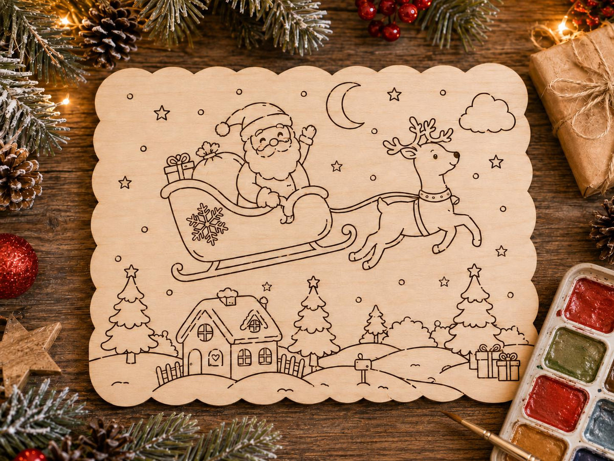 Plaque de Noël en bois à peindre