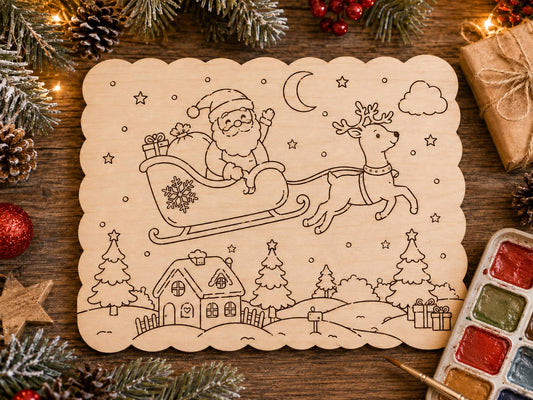 Plaque de Noël en bois à peindre