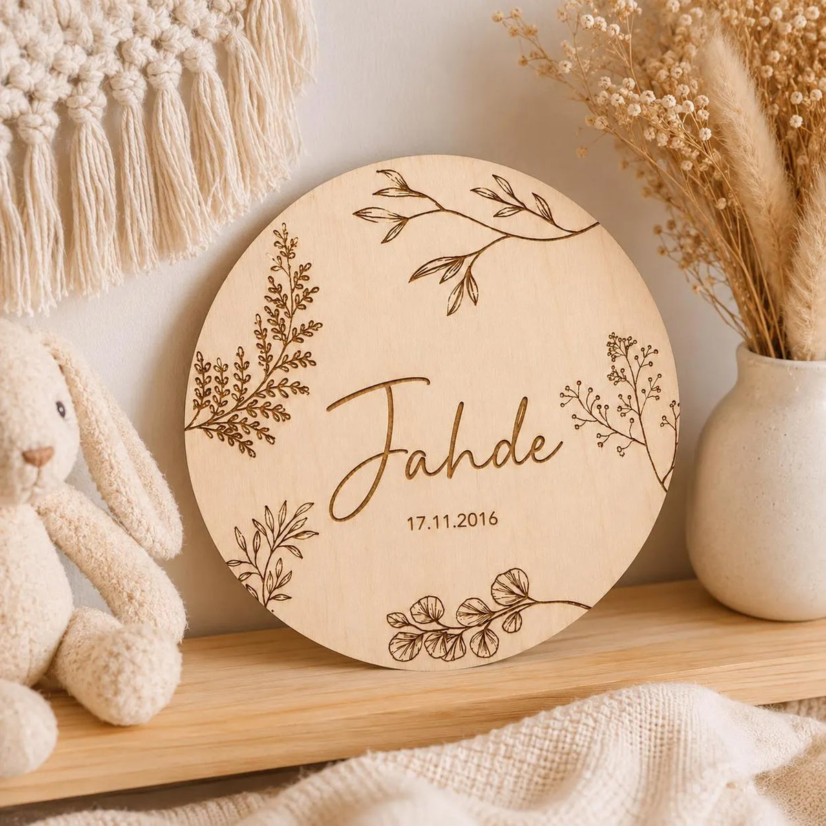 Plaque de Naissance Personnalisée en Bois