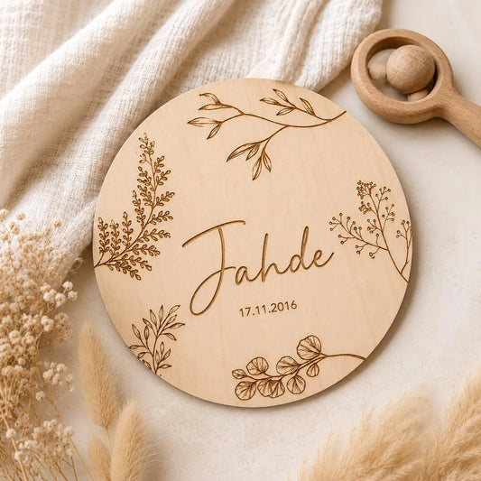 Plaque de Naissance Personnalisée en Bois