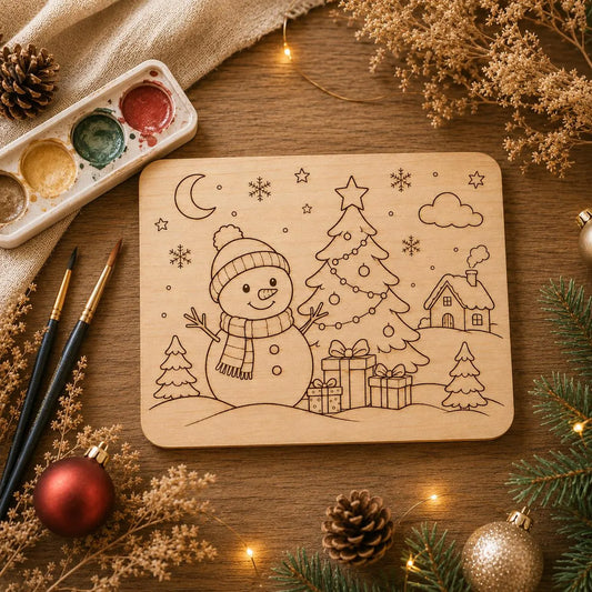 Plaque de Noël en bois à peindre