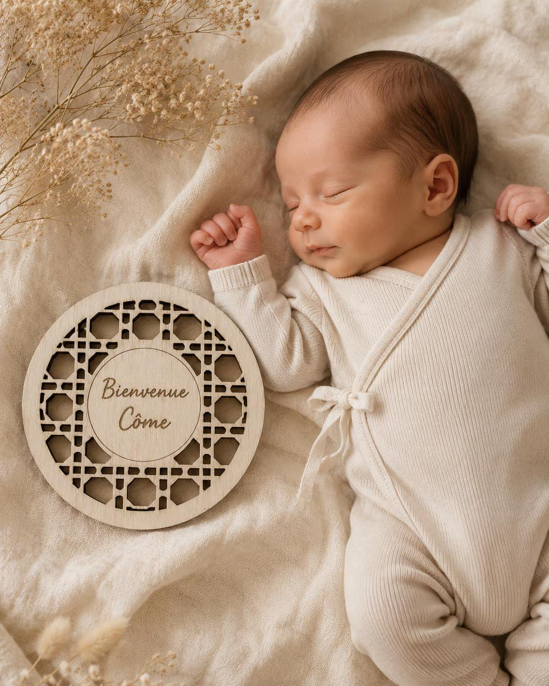 Cartes Étapes Bébé en Bois Personnalisées