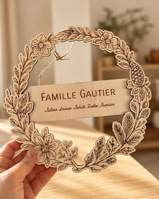 Couronne famille personnalisée en bois